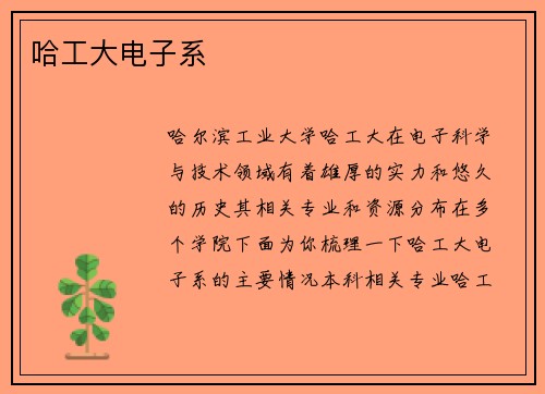 哈工大电子系